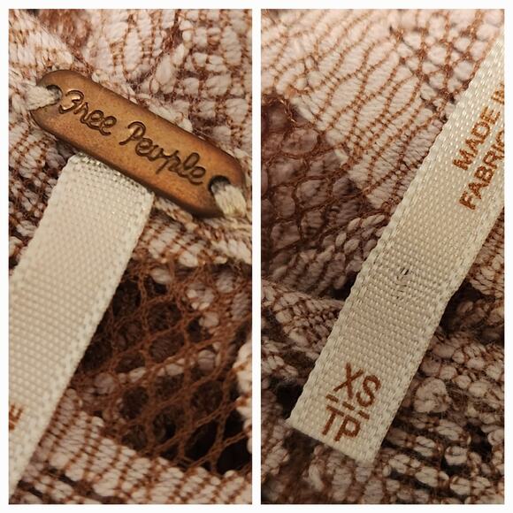 Free People Beautiful Dreamer Blush Lace Mini Dress or Tunic Top size XS - Picture 7 of 10